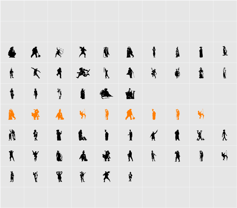 Ombres Character Map