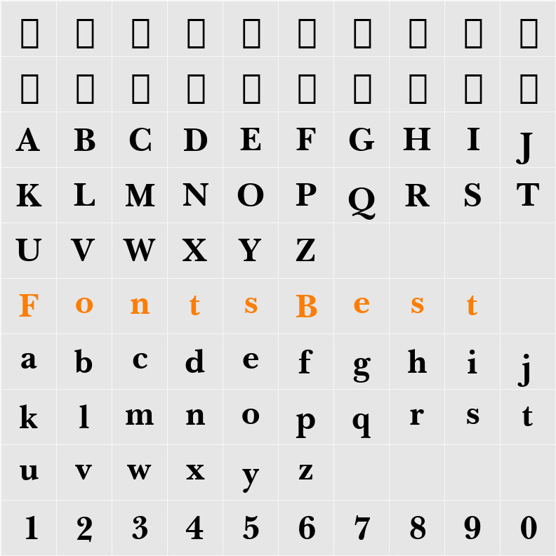 NewBskvll BT Character Map