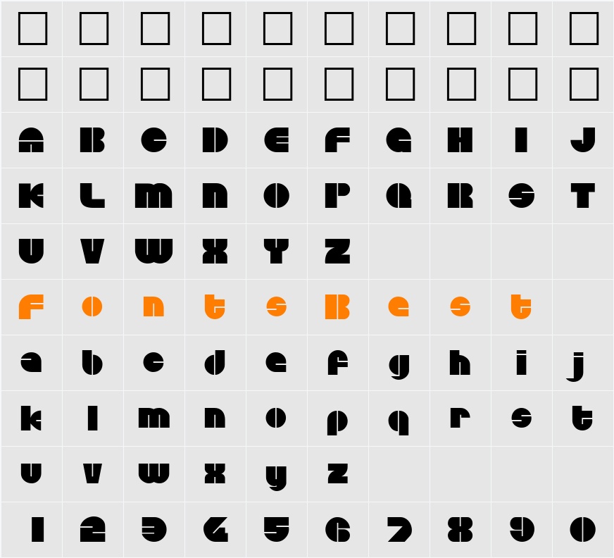 Disco DB Character Map