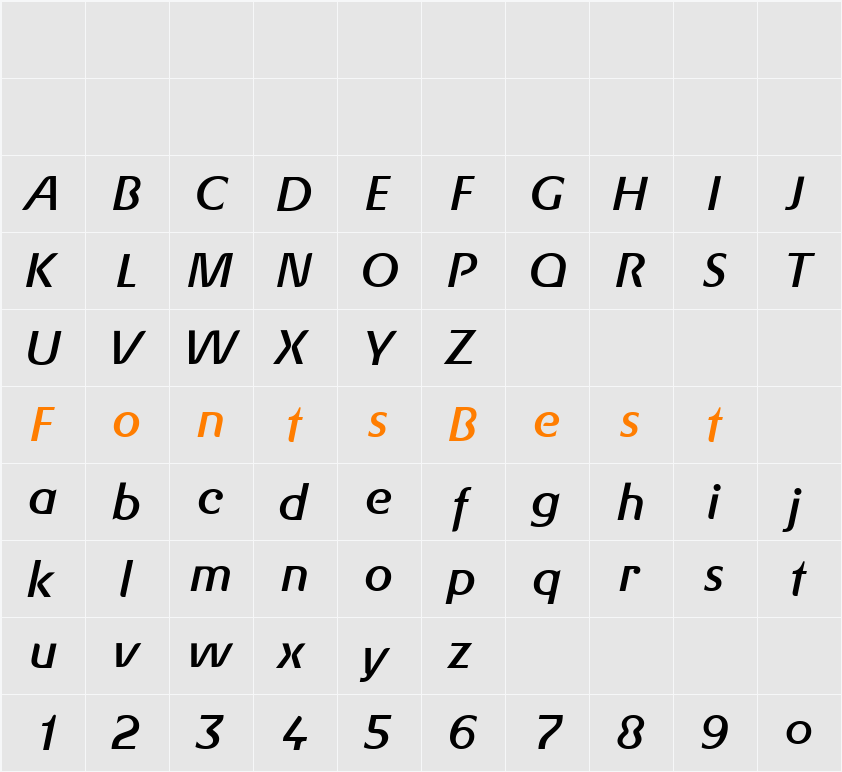 Gerstner BQ Character Map