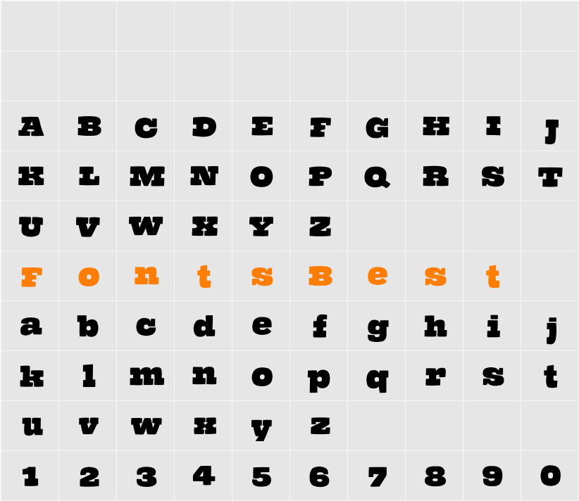 TheHammerSlabserif Character Map