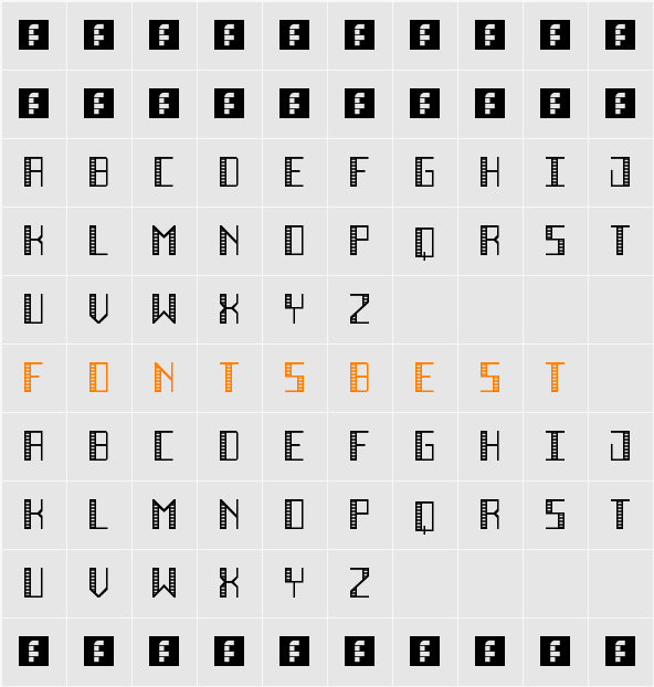 Deco Future Inline Character Map