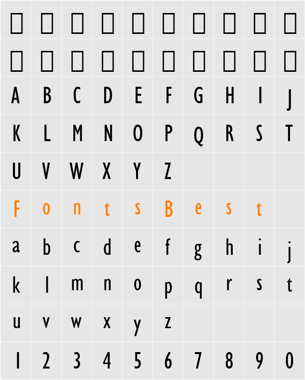 Humanst521 Cn BT Character Map