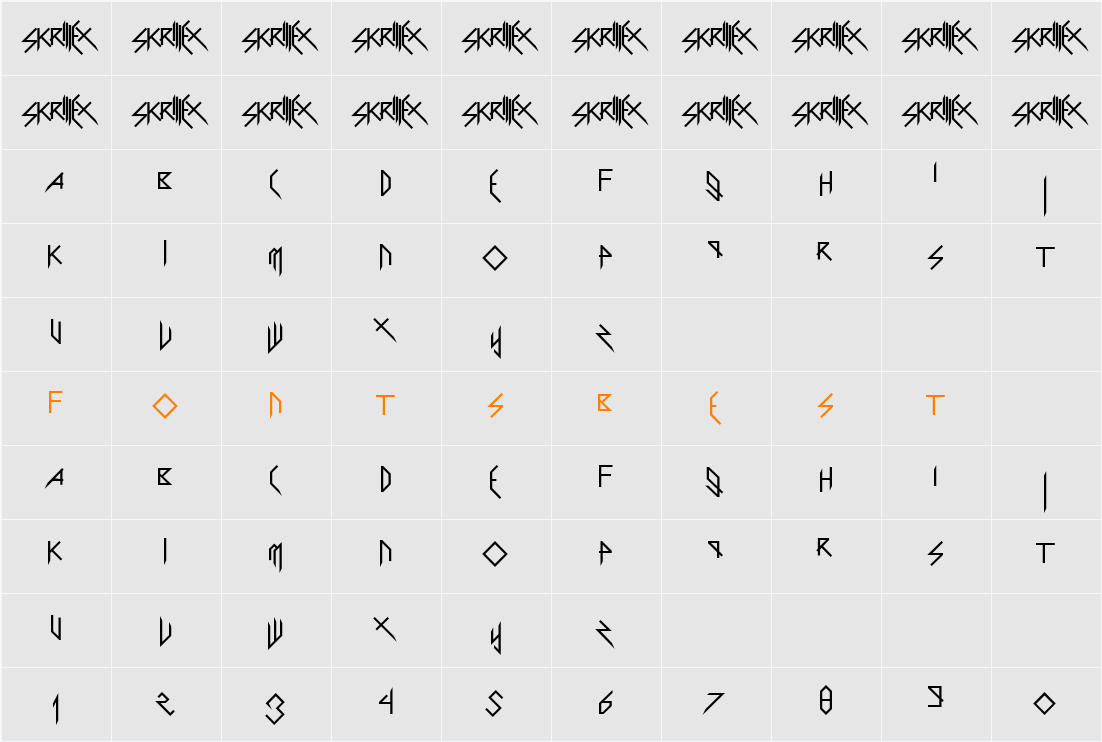 Scary Glyphs and Nice Characters Character Map