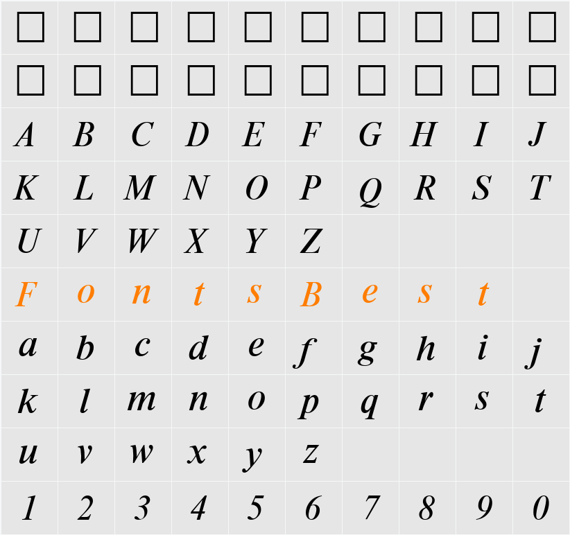 Riccione-Serial DB Character Map
