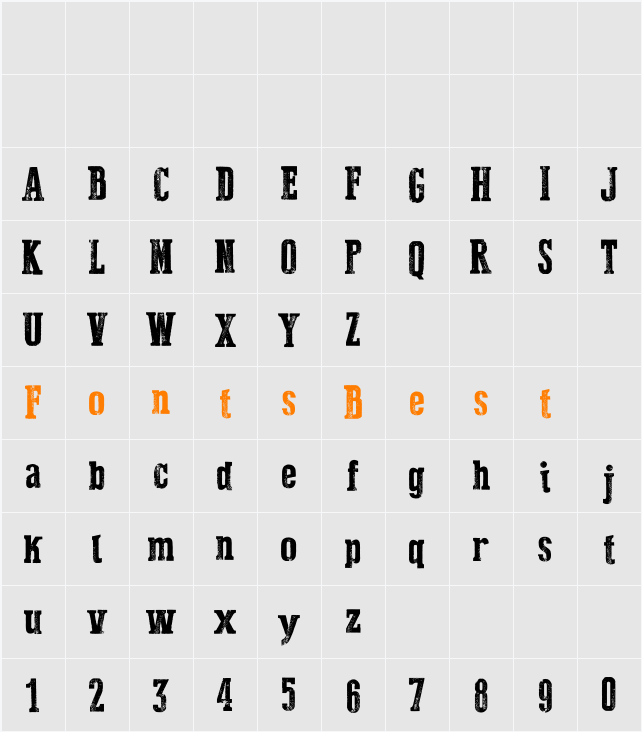 Dust West Character Map