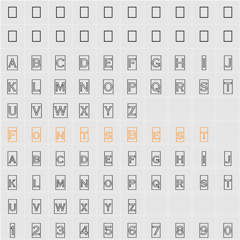 a_CopperGothCmOtl Character Map