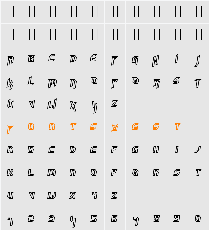 HammerheadOutline Character Map