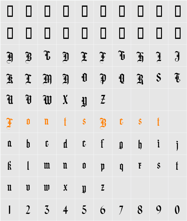 LHF Hindlewood soft regular Character Map