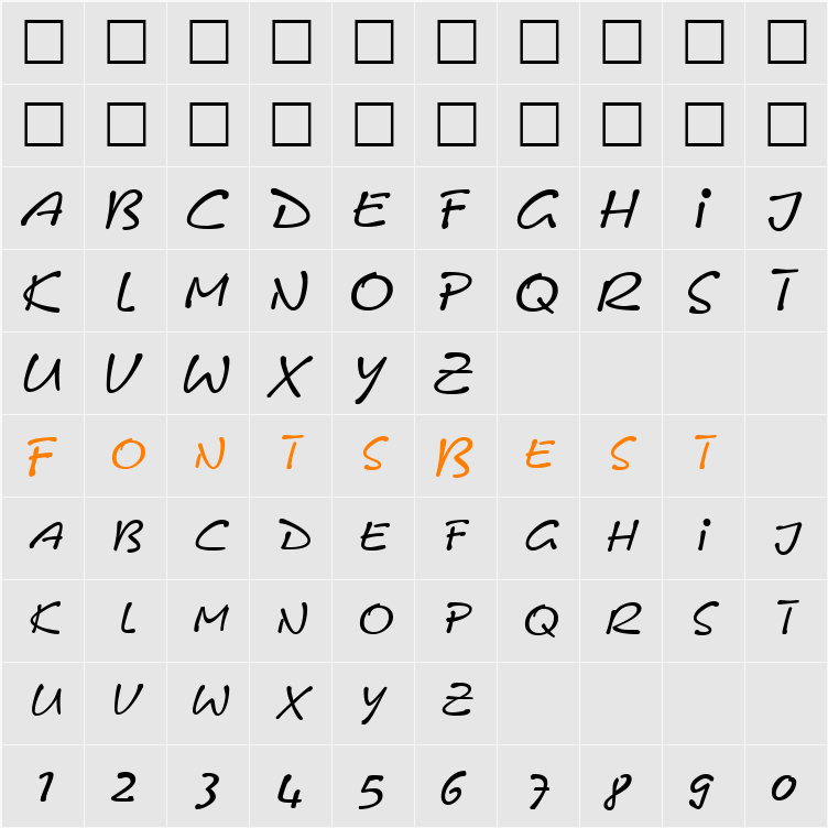 FreneticSCapsSSK Character Map
