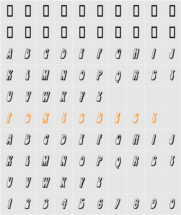 LopplerDisplay Character Map