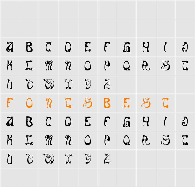 NouveauTrois Character Map