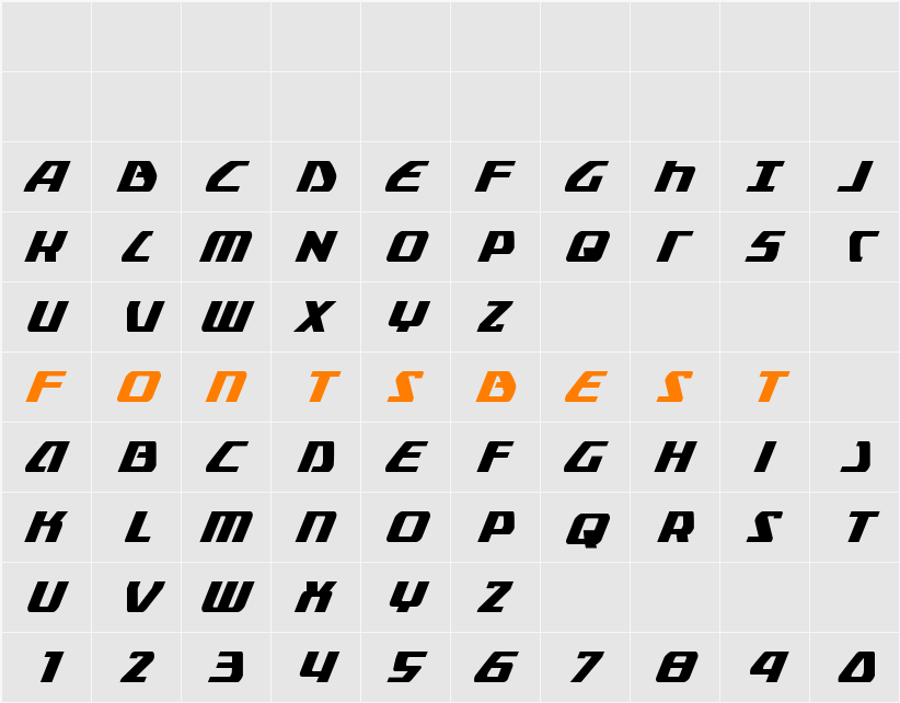 Global Dynamics Condensed Italic Character Map