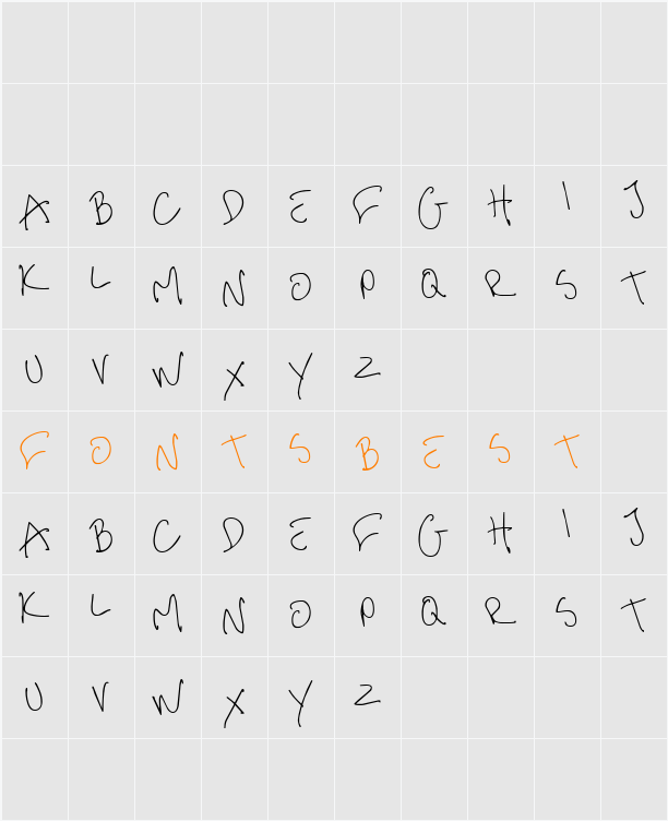 me handwritin Character Map