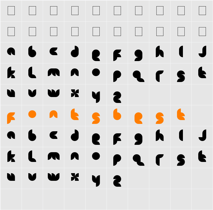 snowmask Character Map