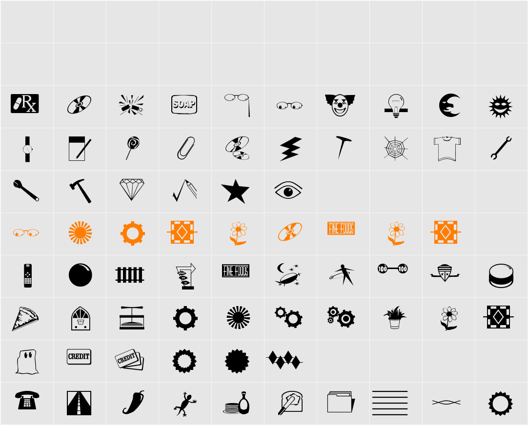 Even More Dings JL Character Map