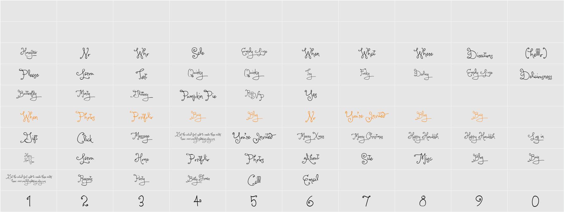 Larou Words Character Map