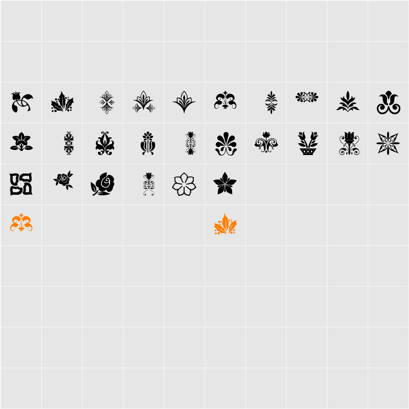 lpflowers2 Character Map
