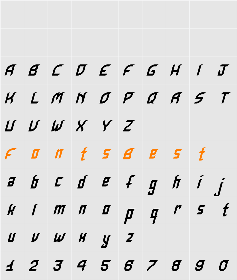 Krugovis-Italic Character Map
