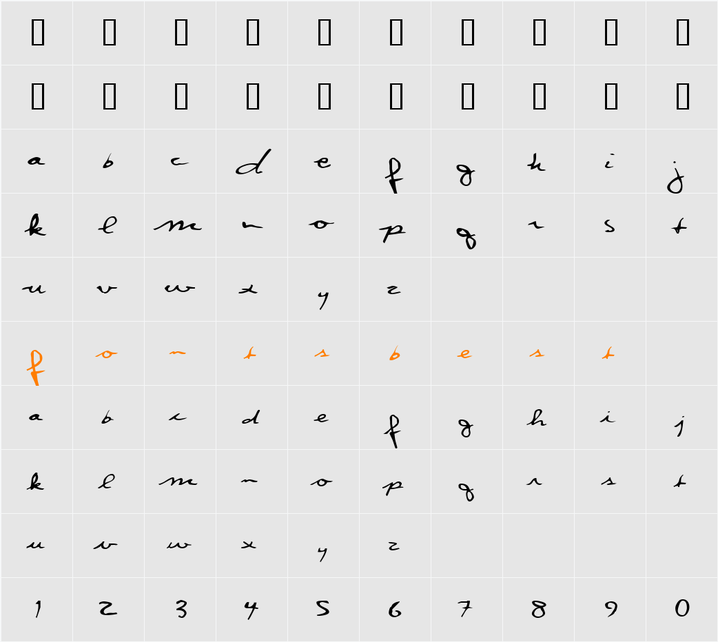 RunawayExtended Character Map