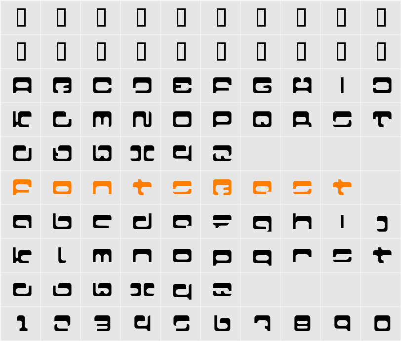 LVDC Fool 22 Character Map