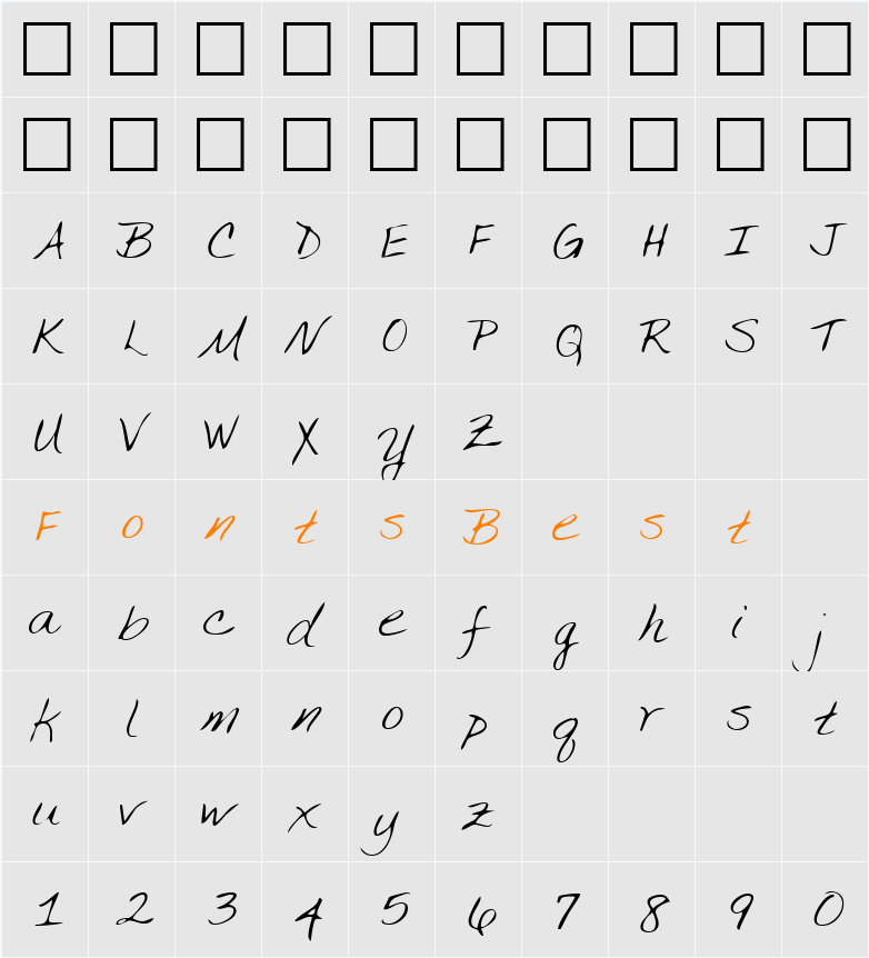 LEHN134 Character Map
