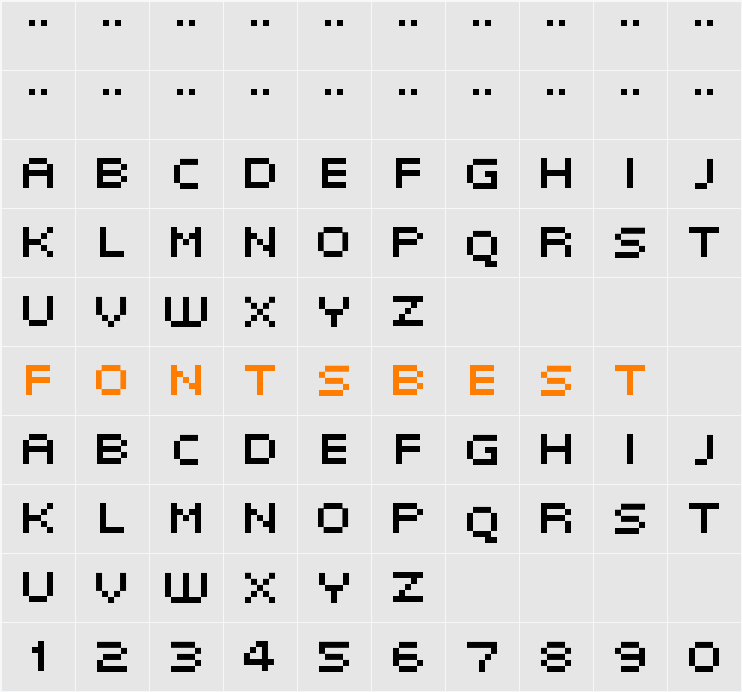 KLMN PixF03 Character Map