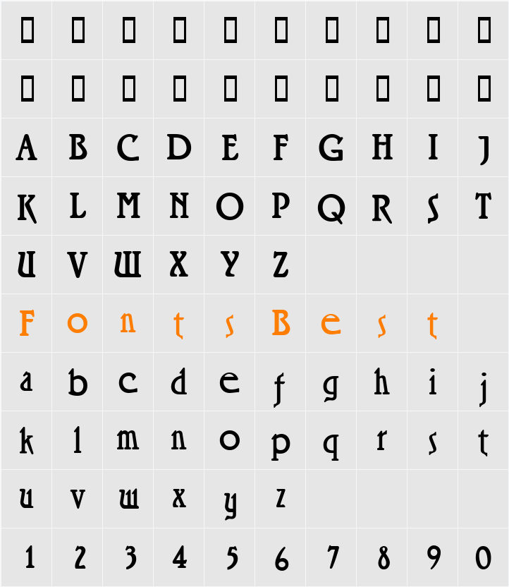 Rossano Character Map