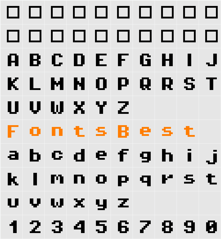 Pixel Operator 8 Character Map