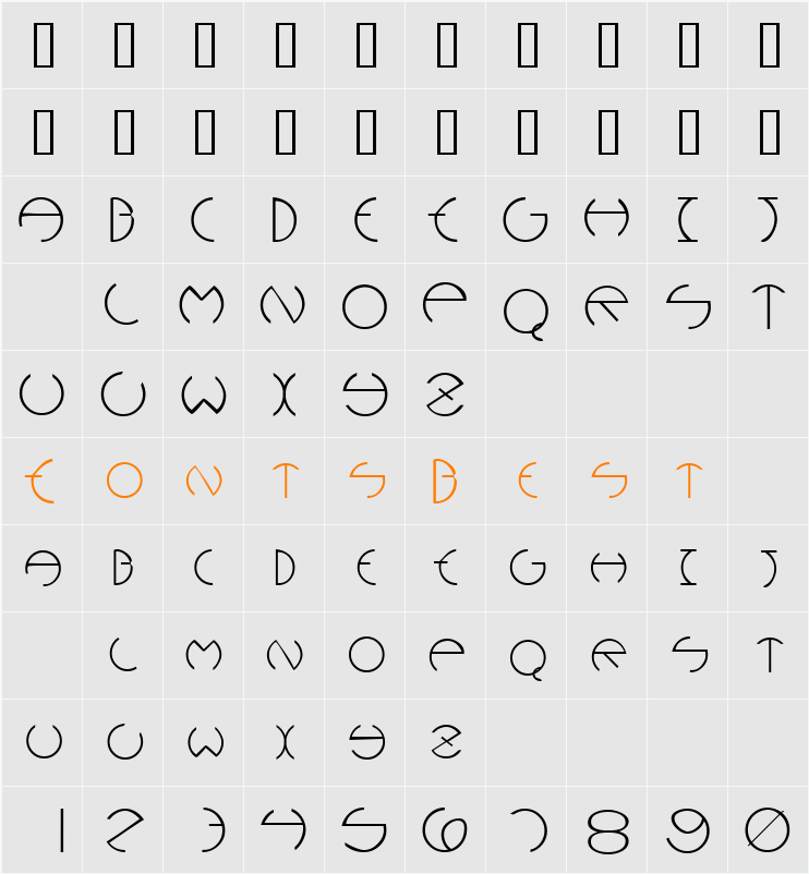 WannaBeeSCapsSSK Character Map