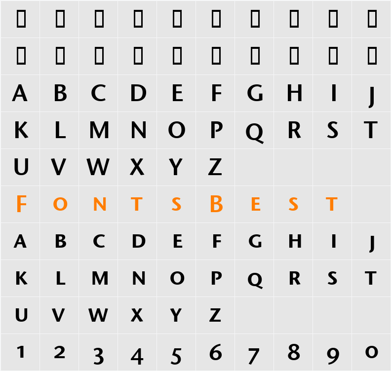 Stone Sans Sem SC ITC TT Character Map