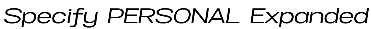 Specify PERSONAL Expanded Font Image