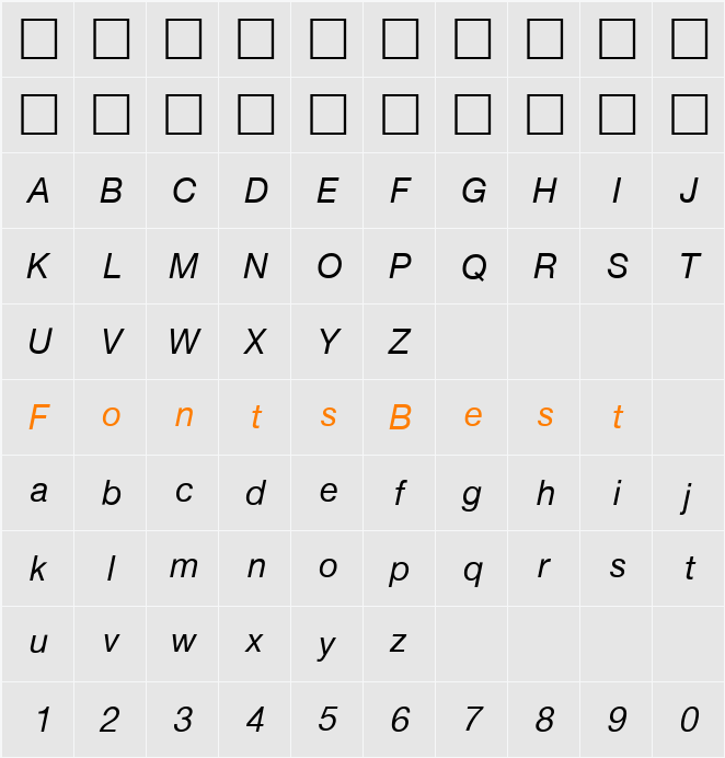 PSL Text Character Map