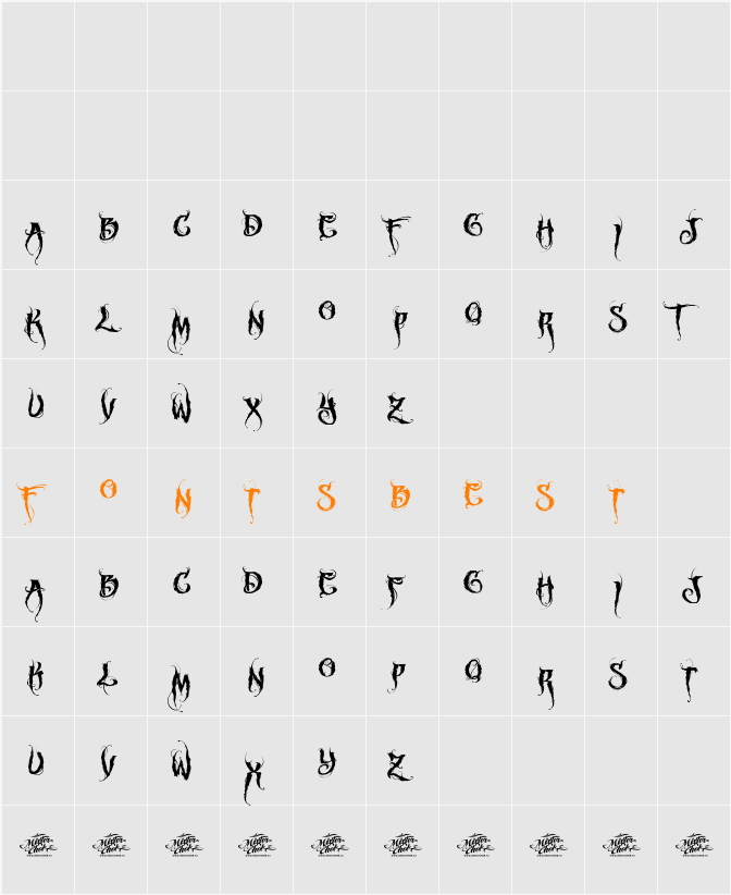 MCF funera Character Map