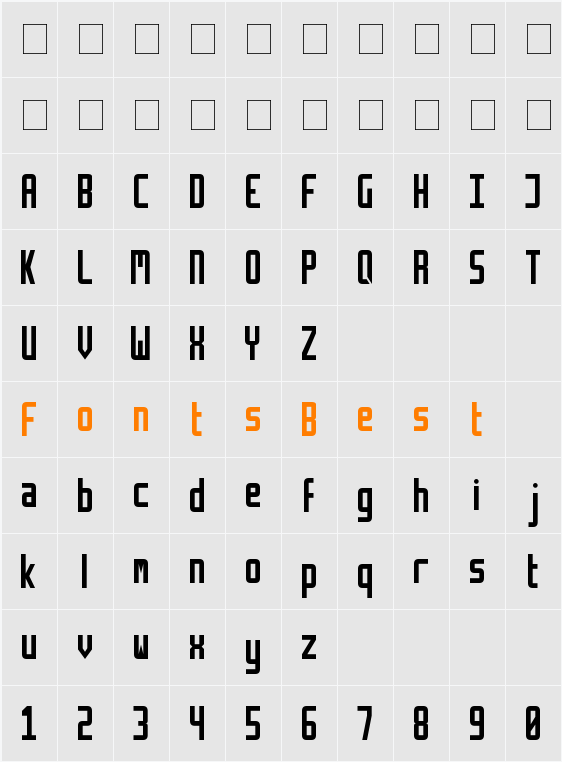 Retriga Character Map