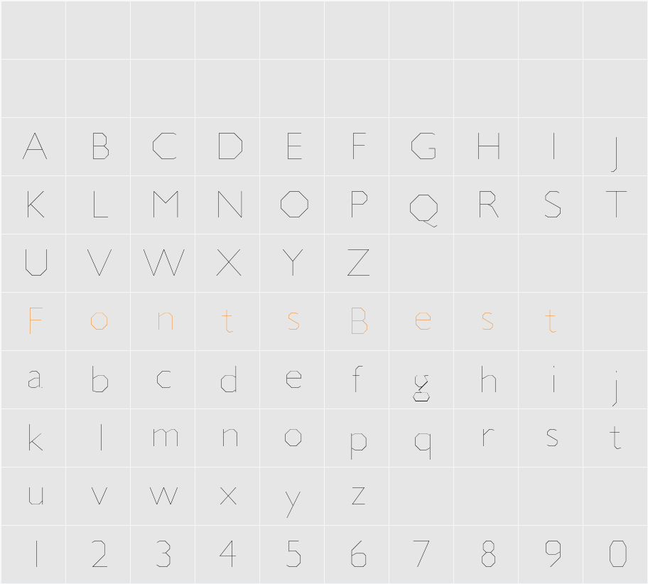 Jillican UltraLight Character Map