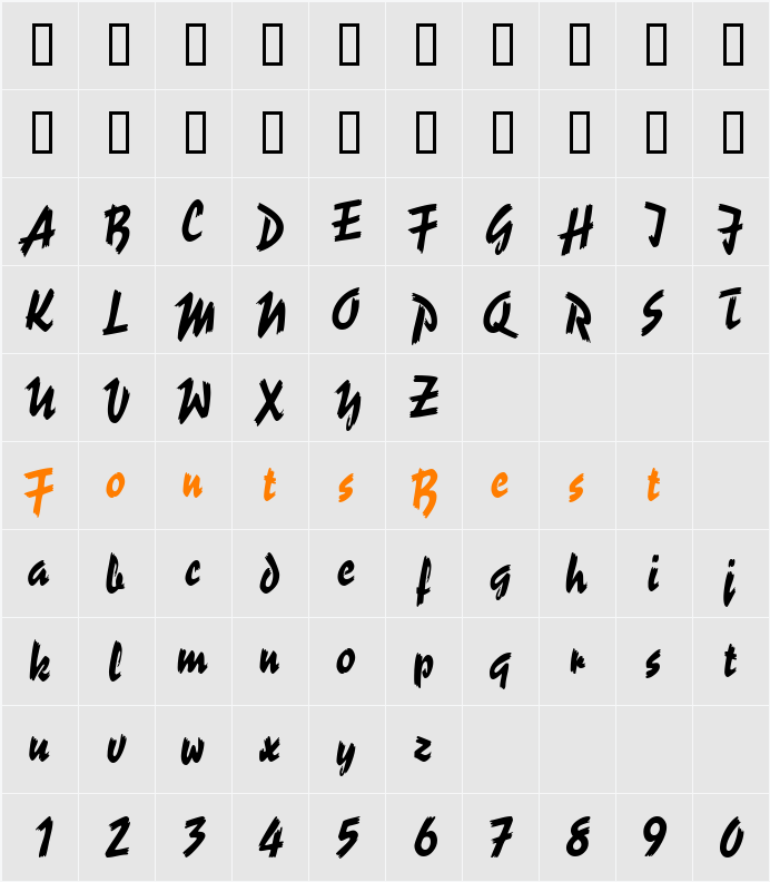 SpiffyScriptSSK Character Map