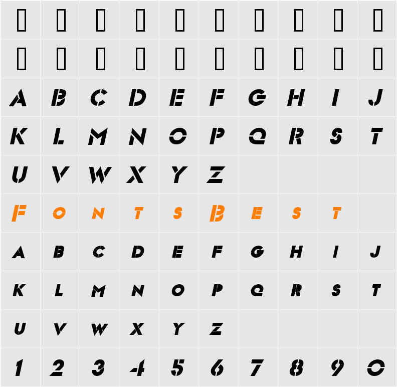 Templett Character Map