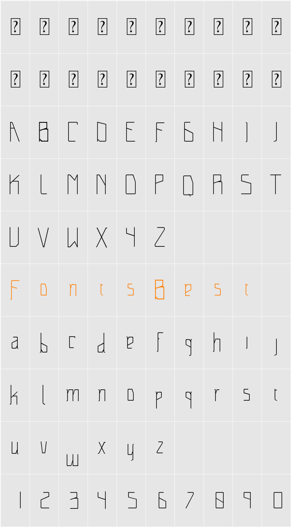 space font Character Map