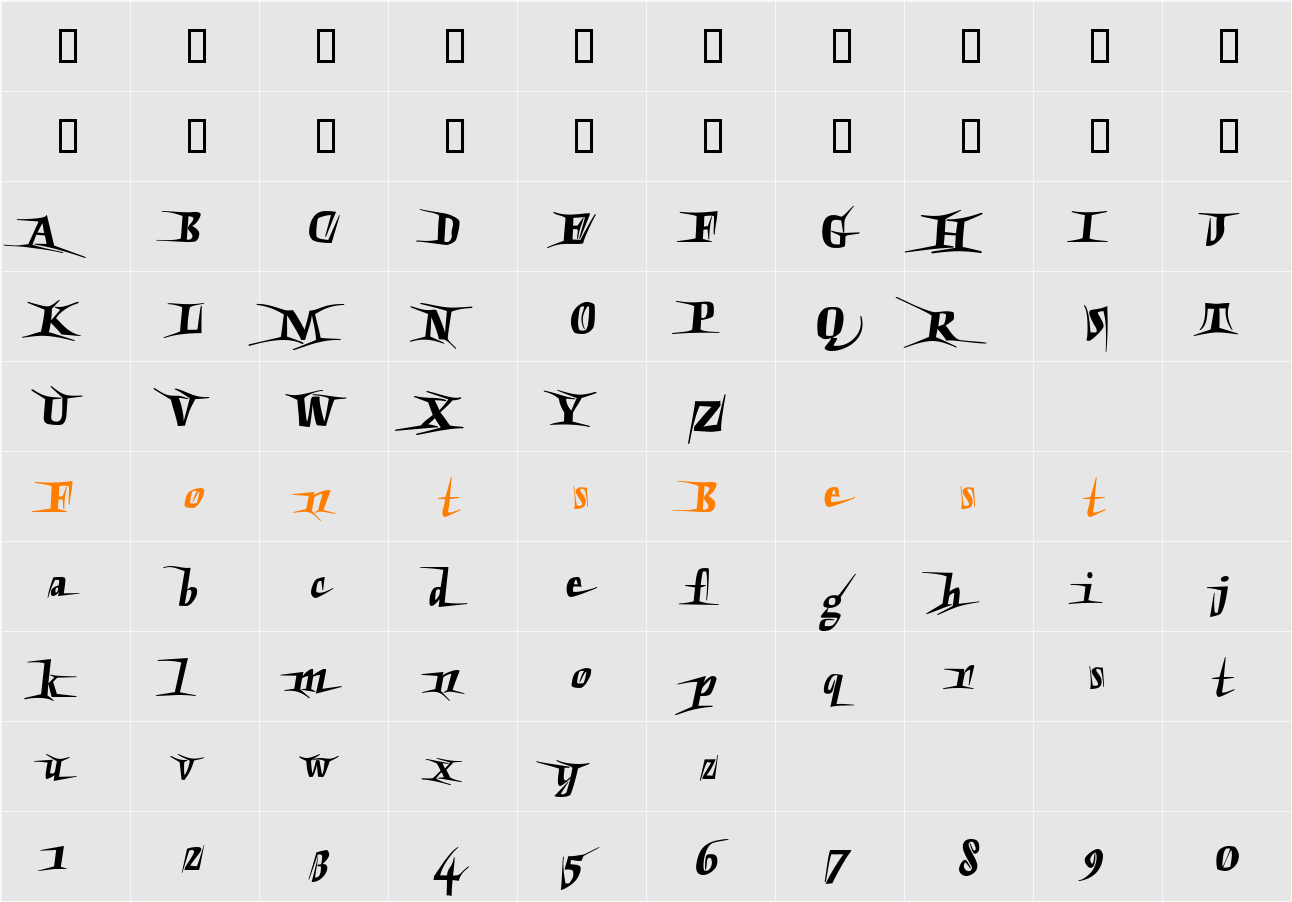 Extremo Character Map
