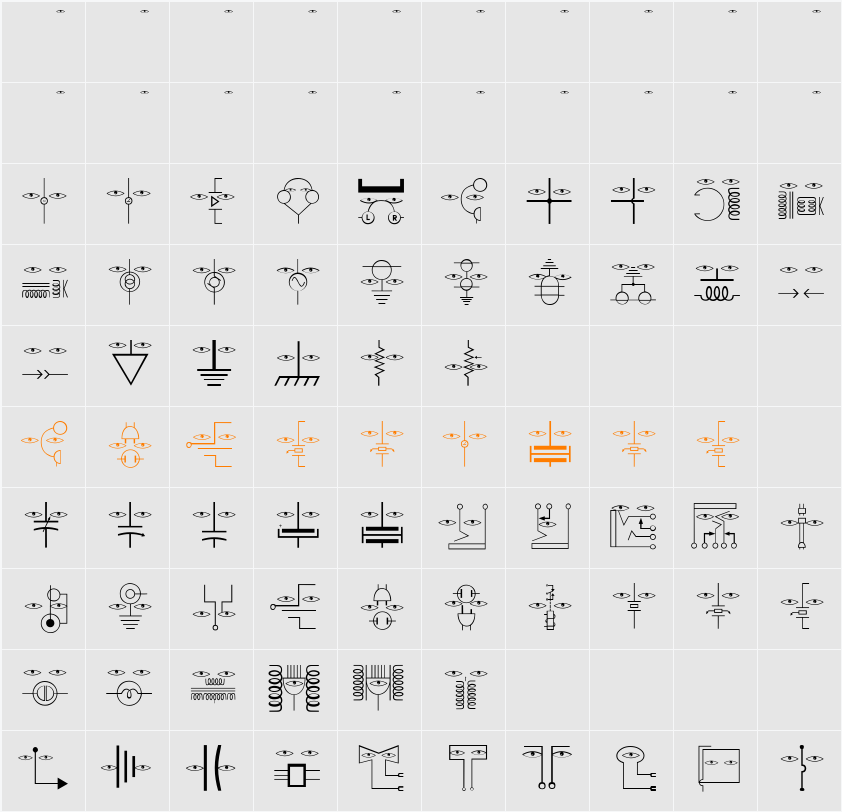 ElectronicFaces Character Map
