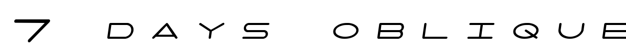 7 days oblique Font Image