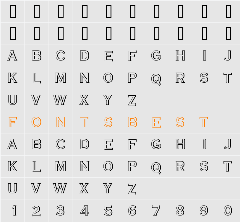 a_CopperGothTitulSh Character Map