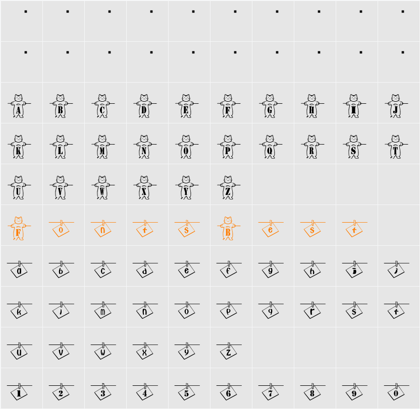 nya-memo Font Character Map
