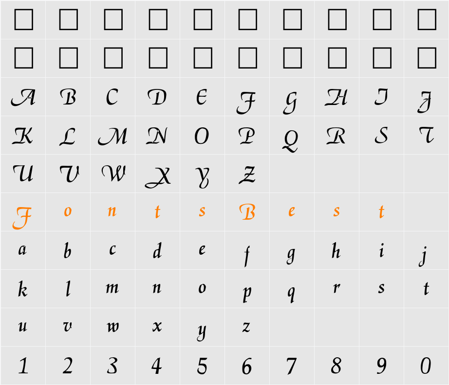 ElGar Character Map