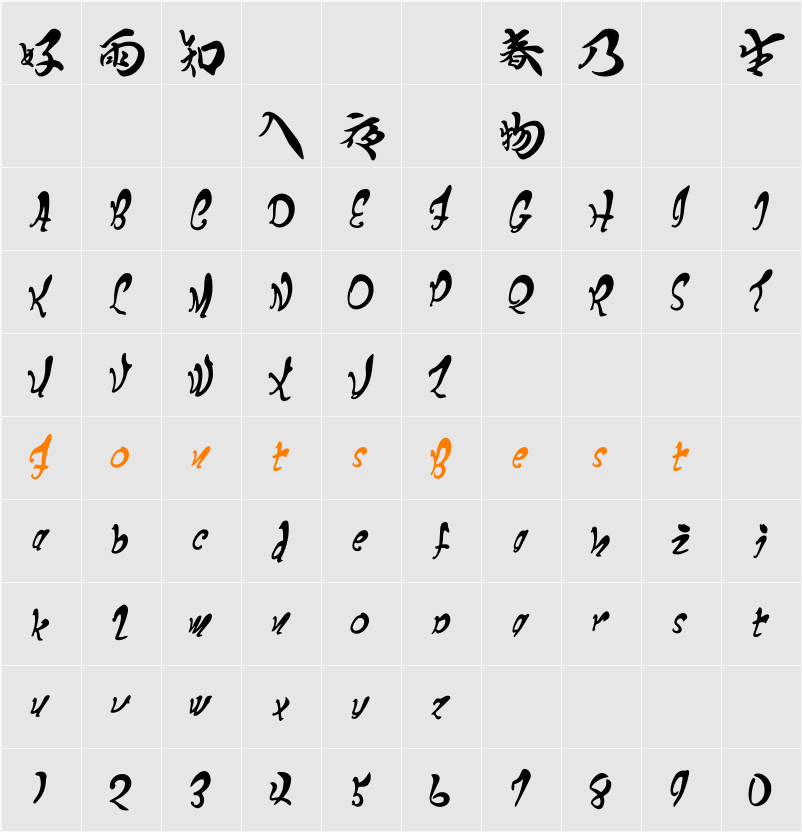 HanWangCM08 Character Map