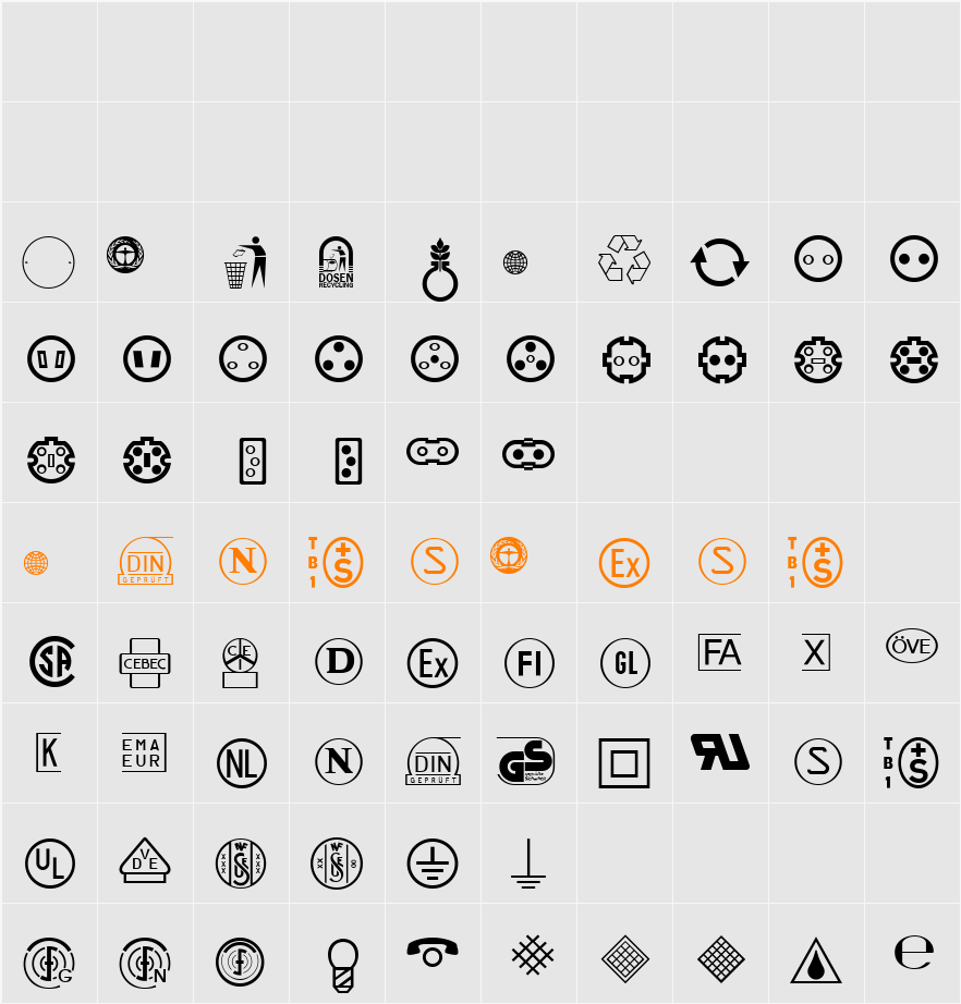 Linotype Technical PiOne Character Map