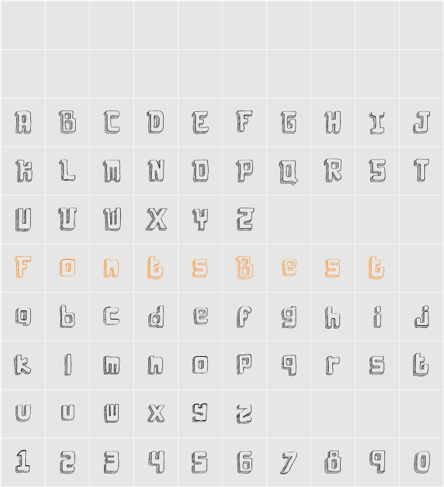LaBoldyta Character Map
