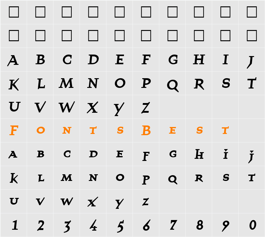 QuartetSmallcapsBold Character Map