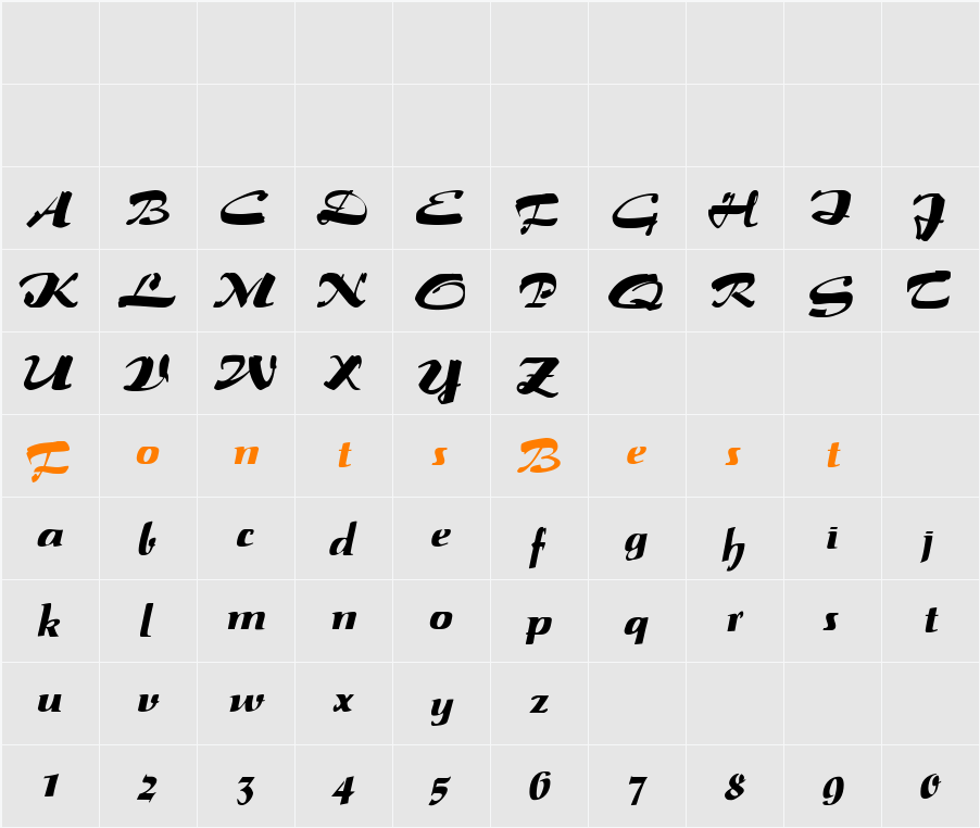 Salto Character Map